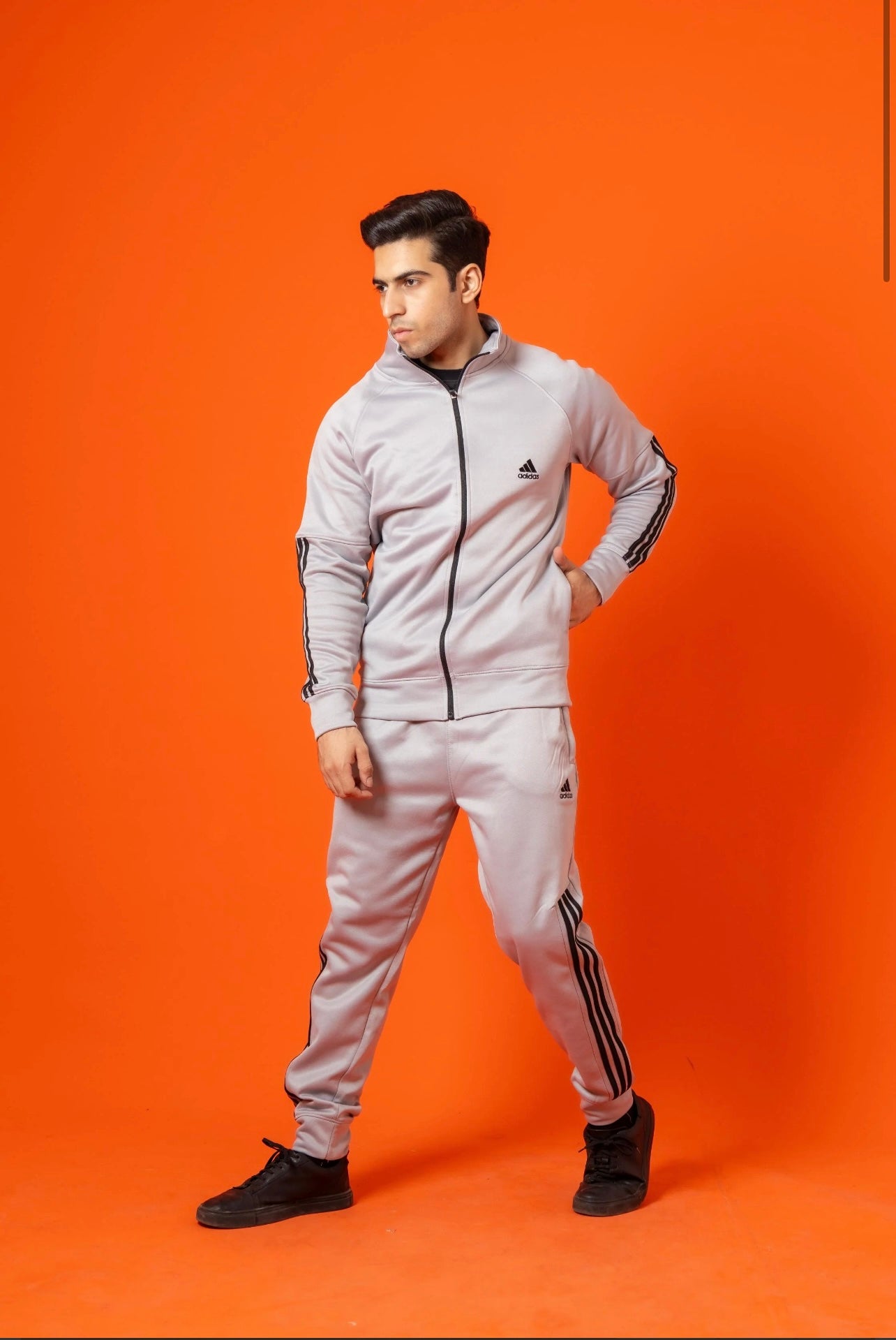 Adi Premium Tracksuit-Silver Grey