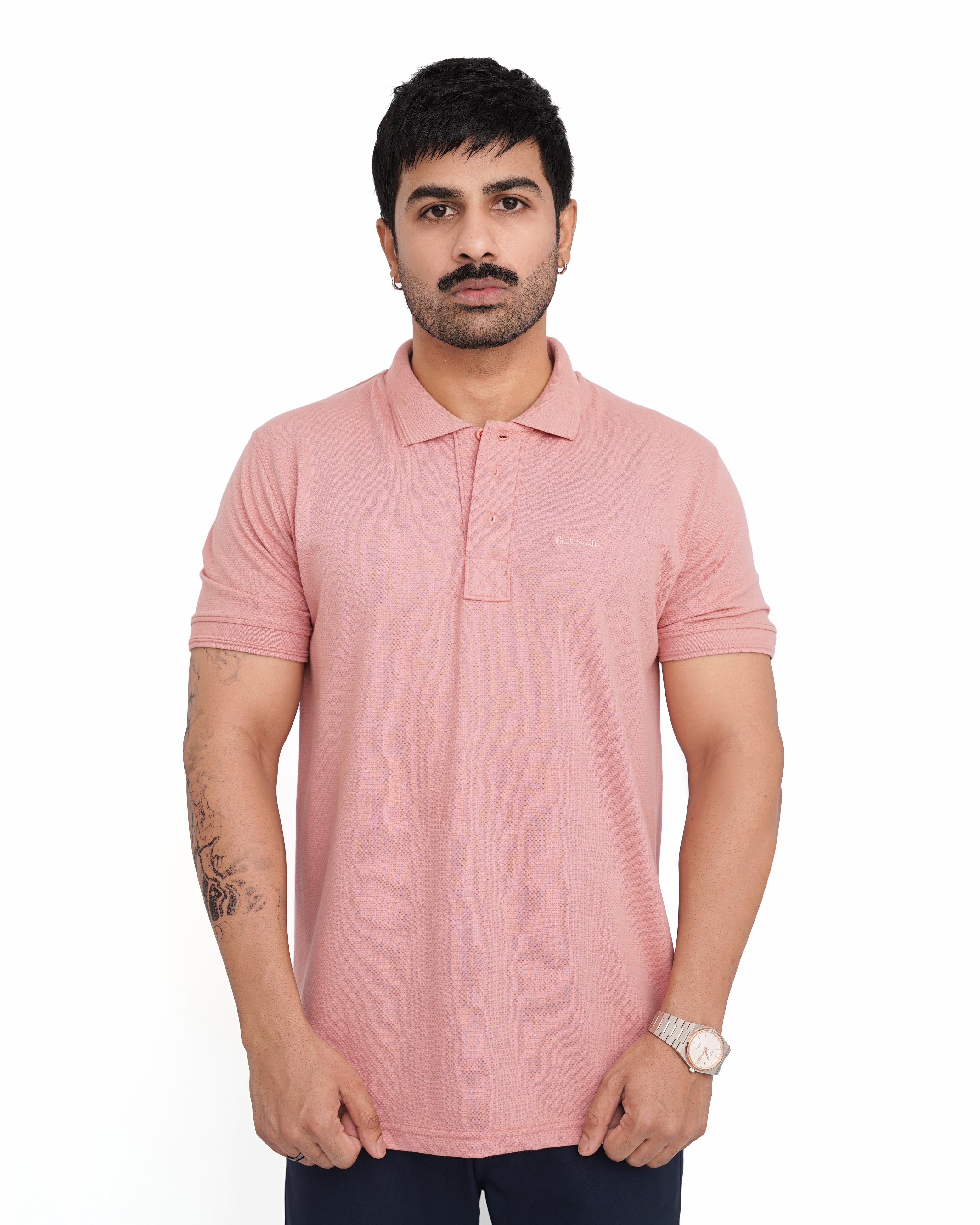 Light Pink Pop-Corn Polo Shirt