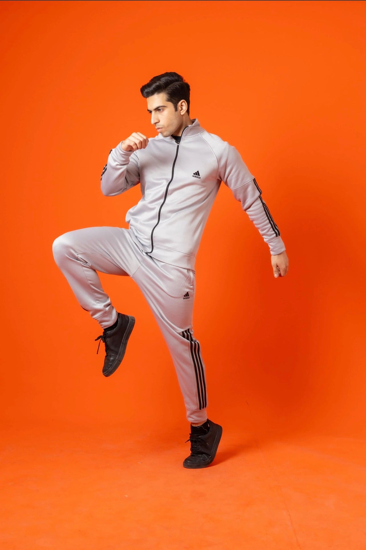 Adi Premium Tracksuit-Silver Grey