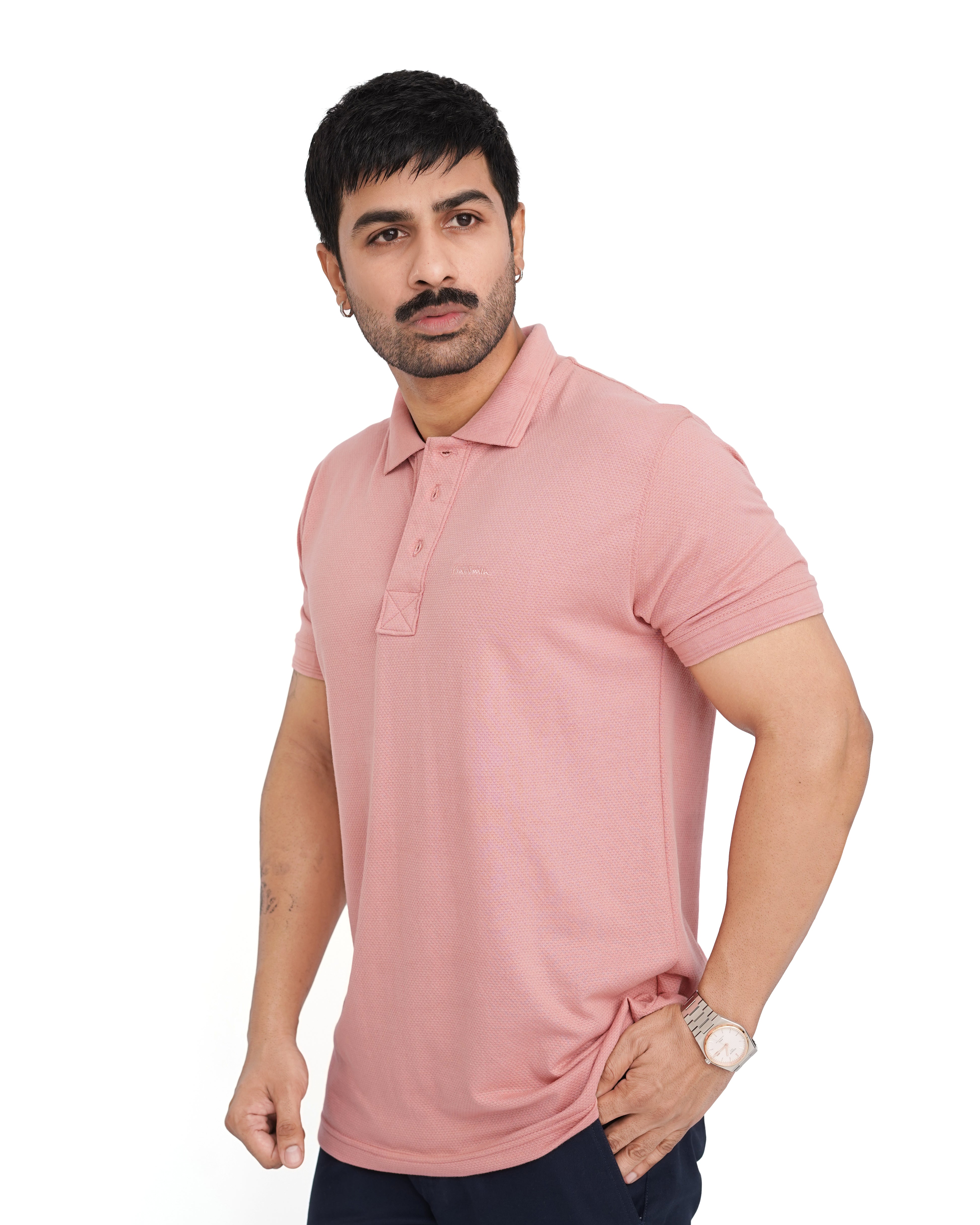 Light Pink Pop-Corn Polo Shirt