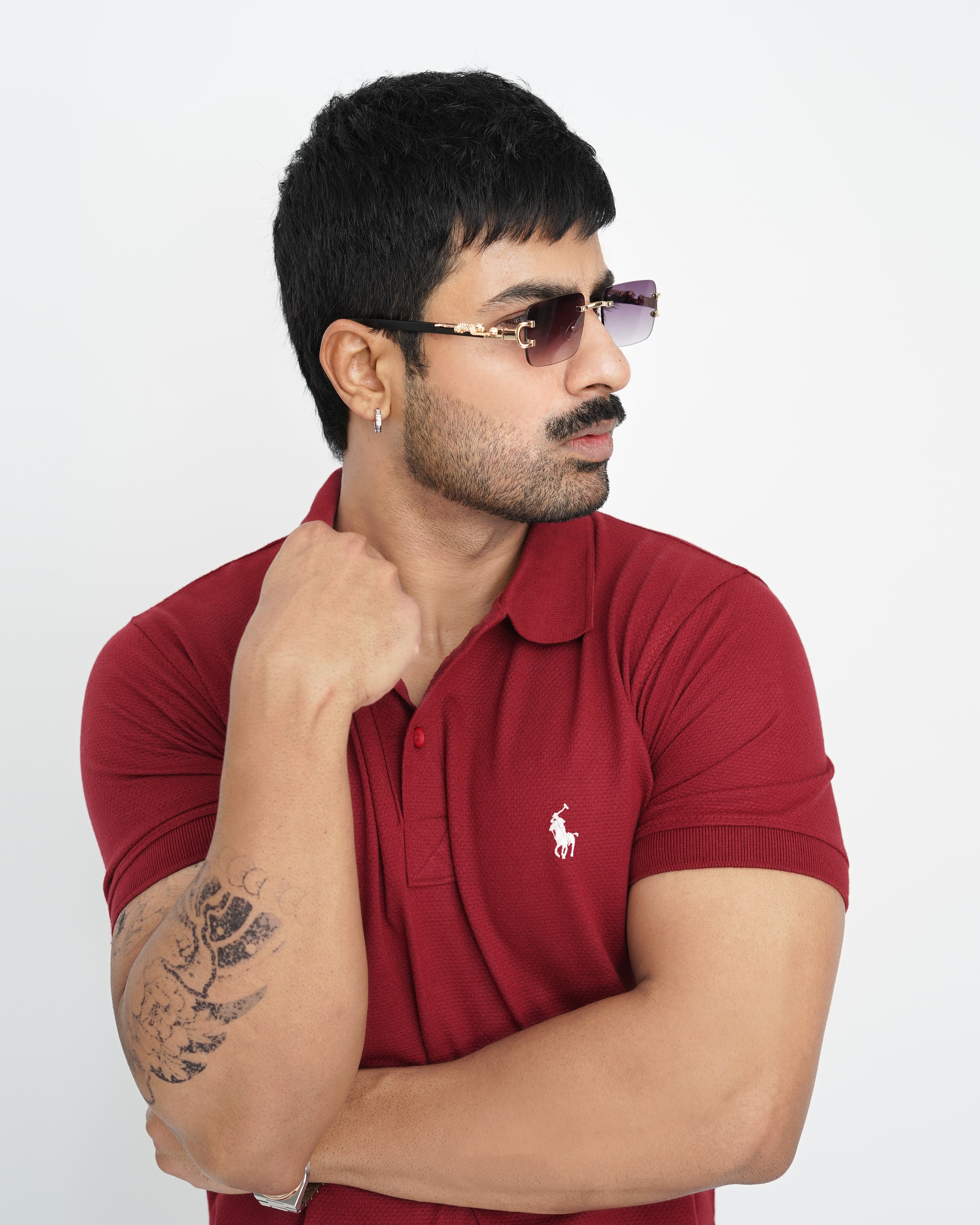 Maroon Pop-Corn Polo Shirt