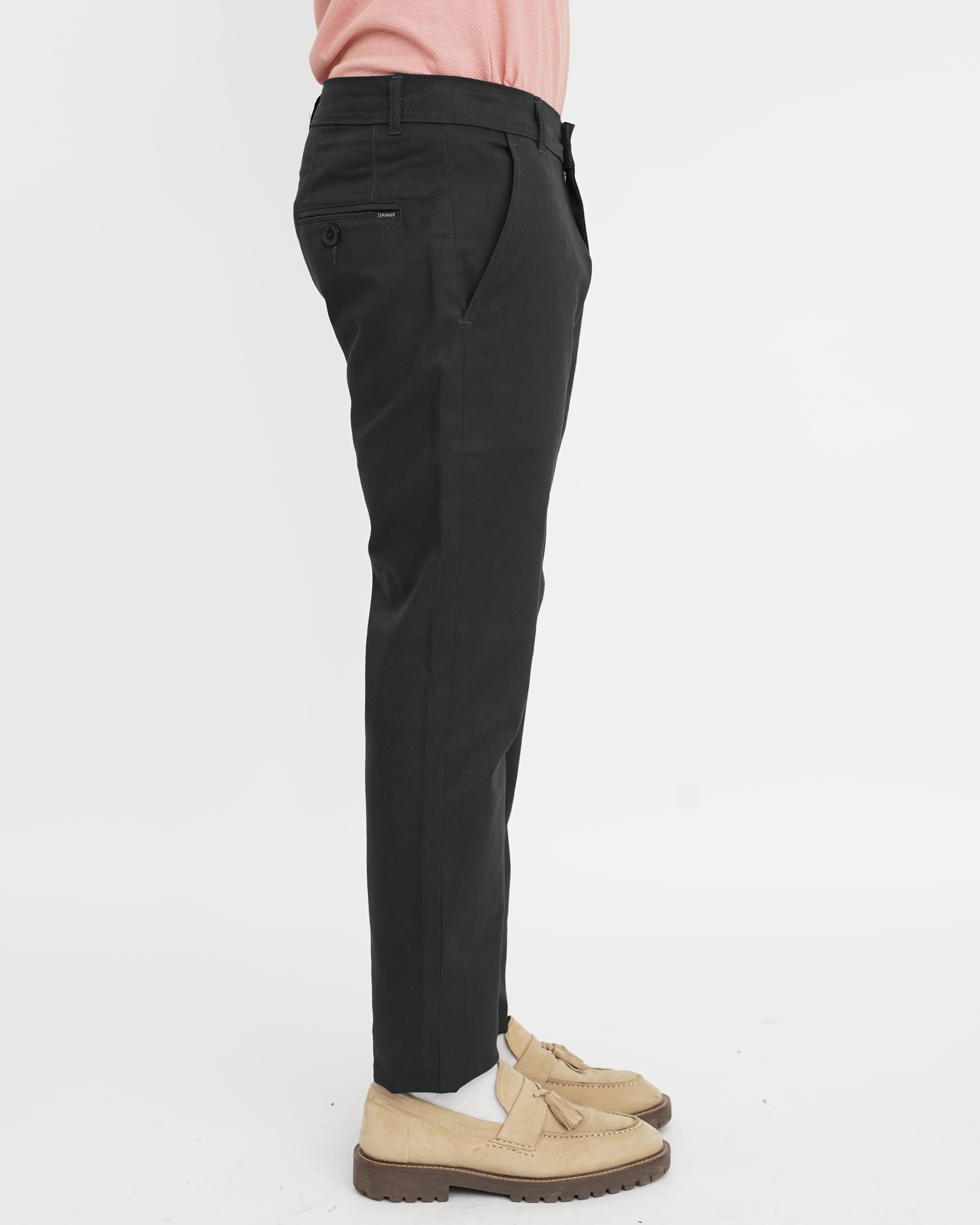 Black Cotton Pant-Smart Fit
