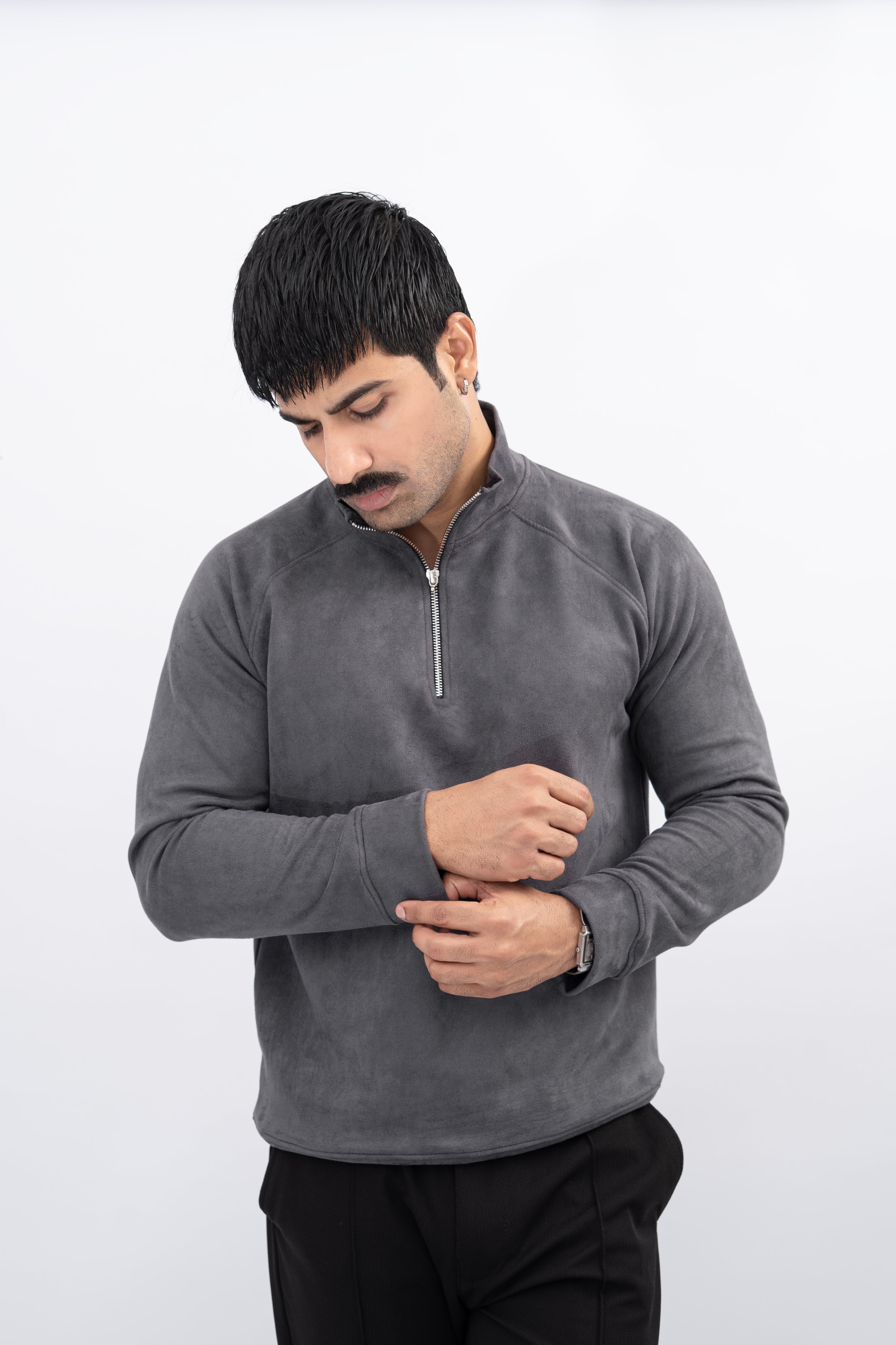 Grey Half Zip Sweatshirt