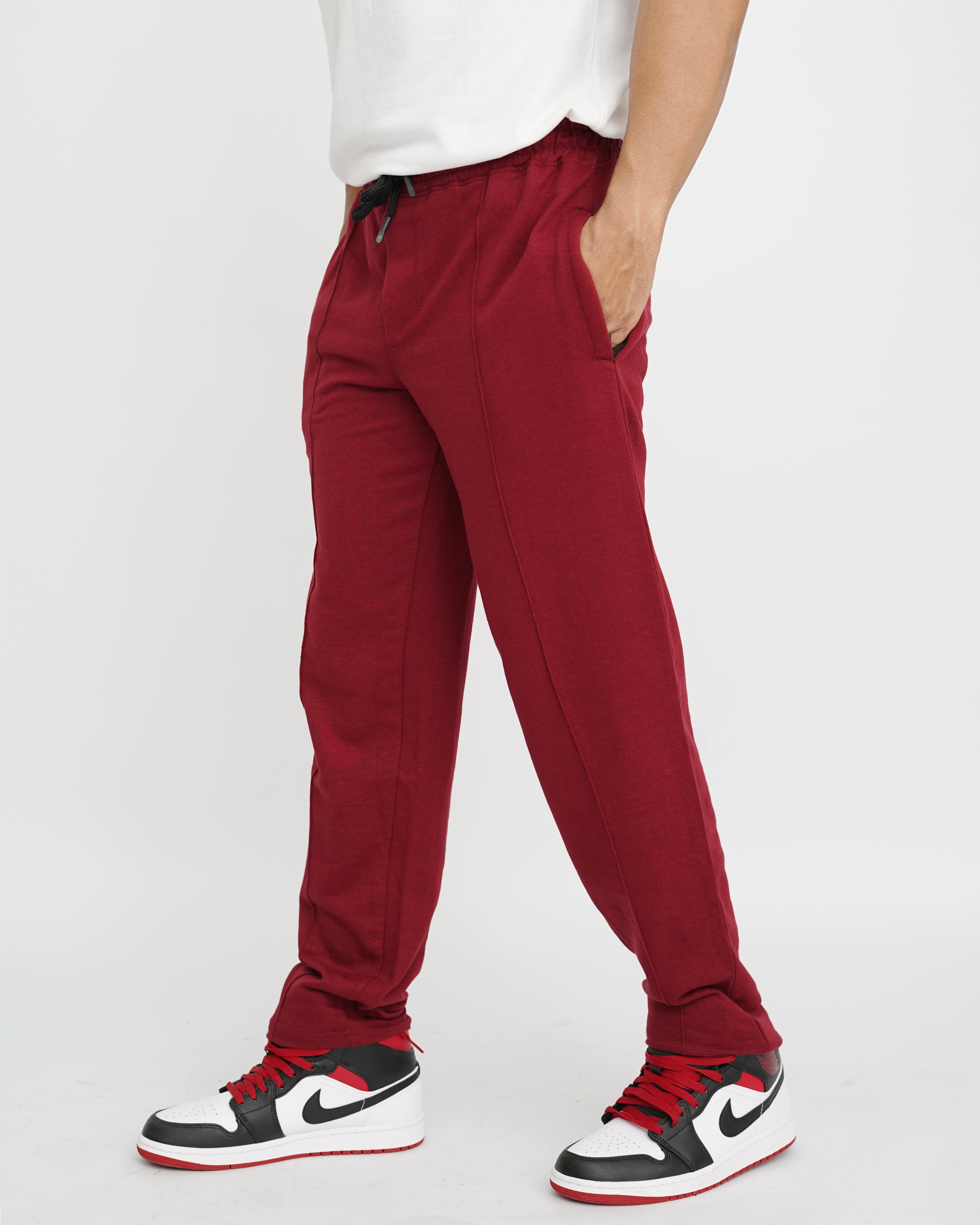 Maroon Relaxed Fit Trouser
