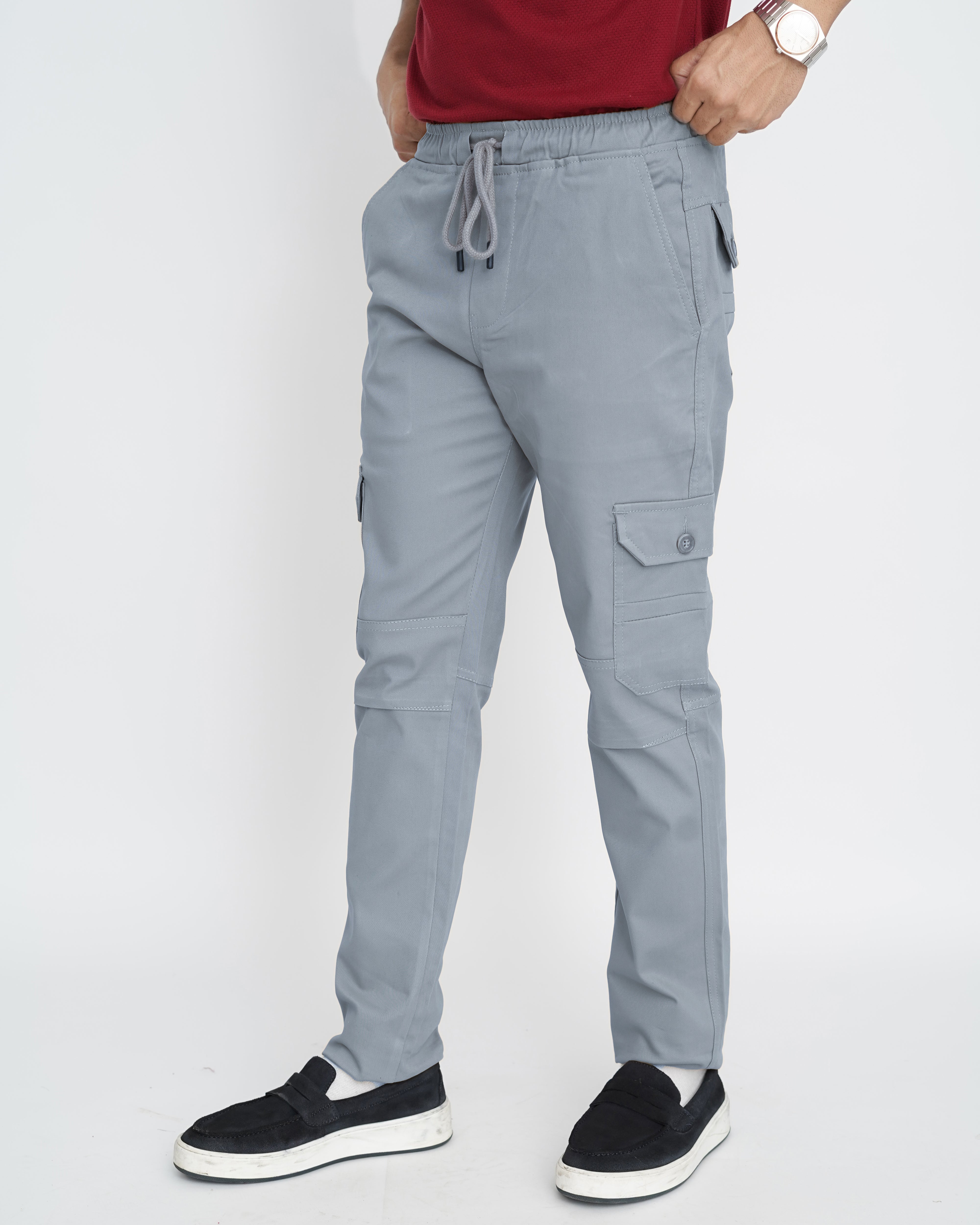 Silver Gray Cargo Trouser