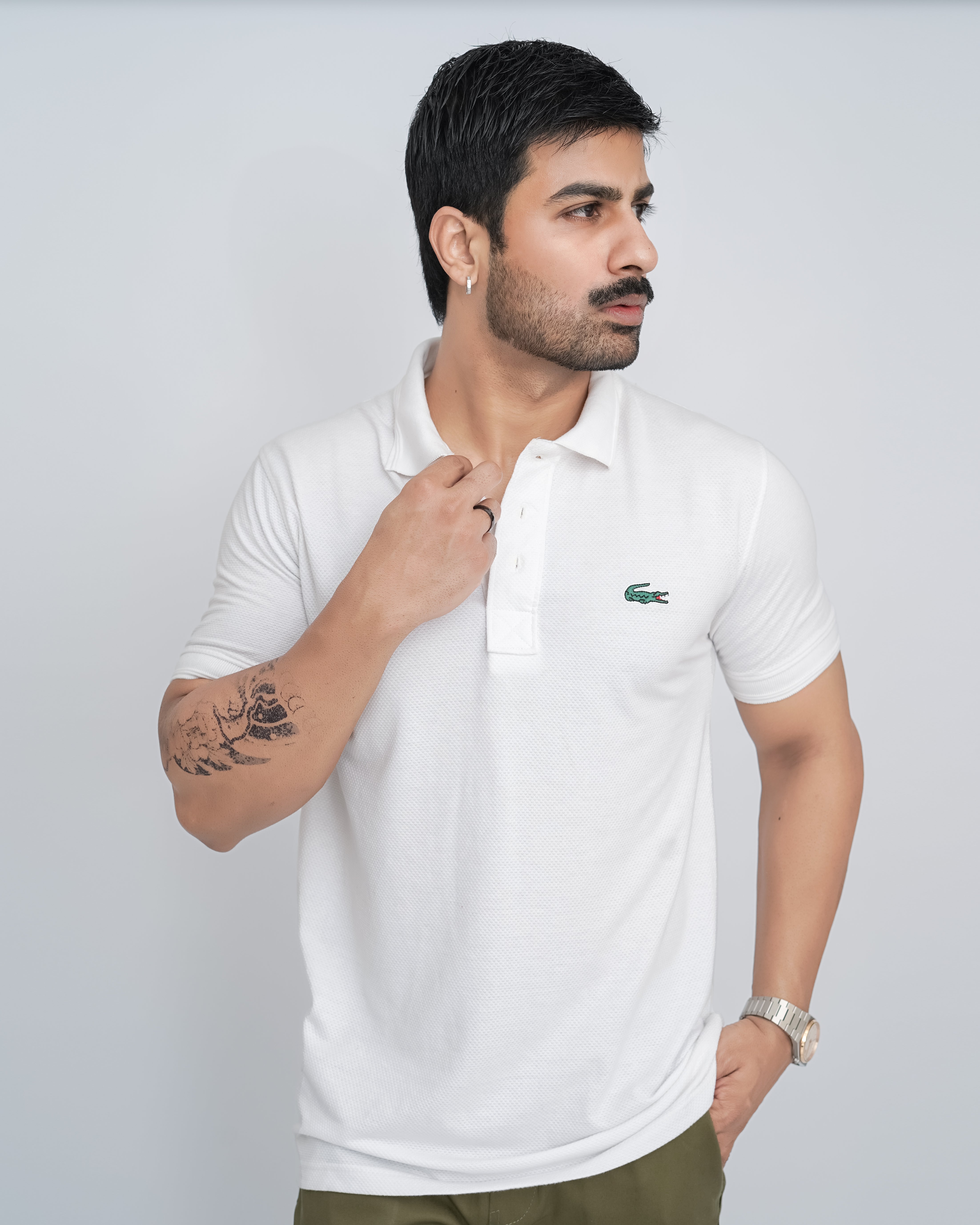 White Pop-Corn Polo Shirt
