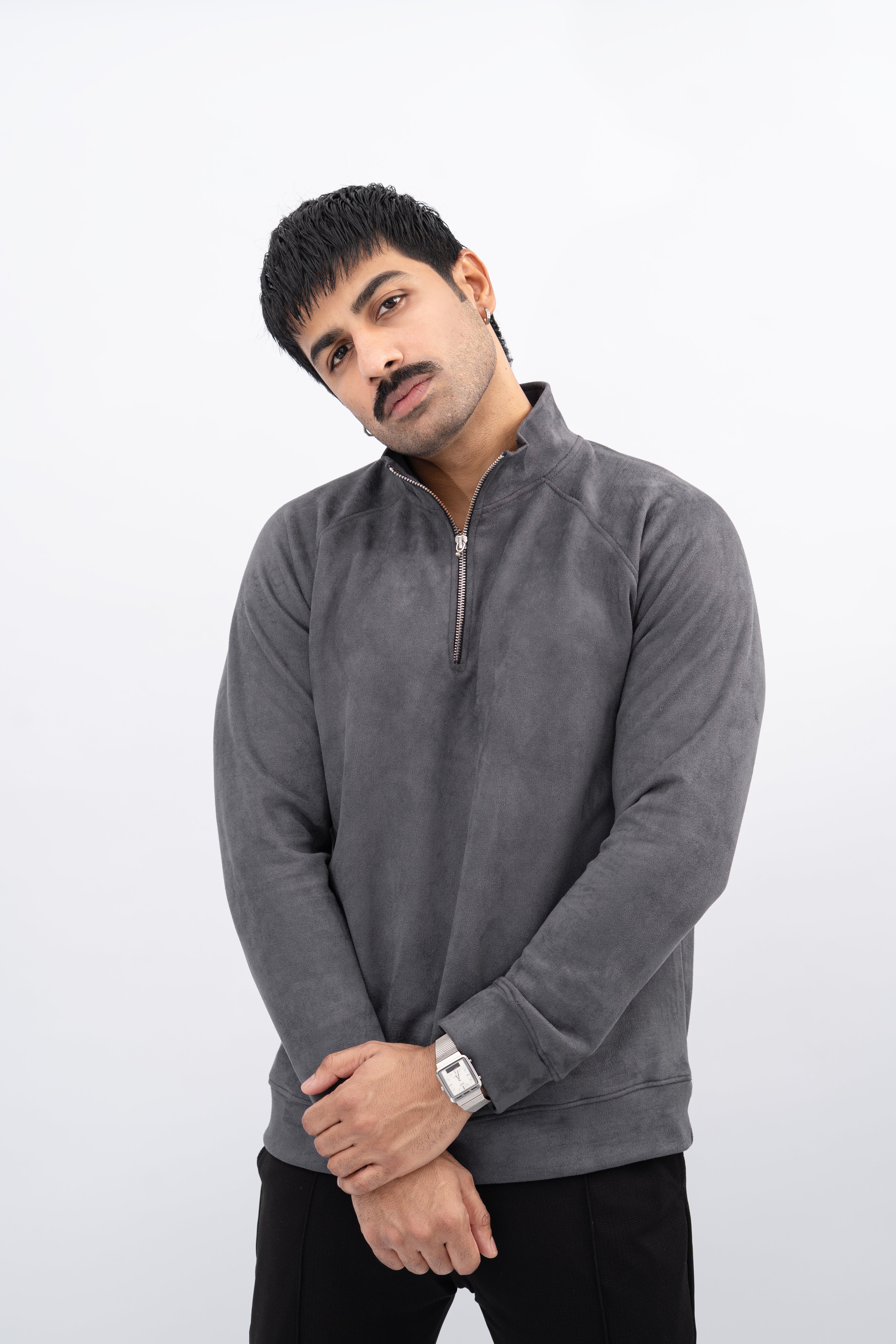 Grey Half Zip Sweatshirt