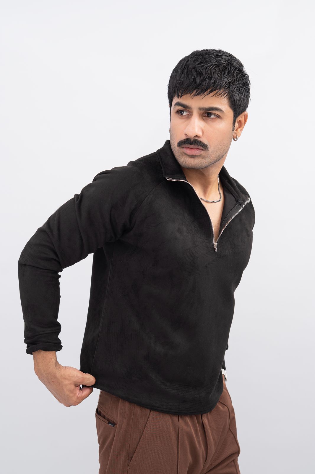 Black Half Zip Sweatshirt