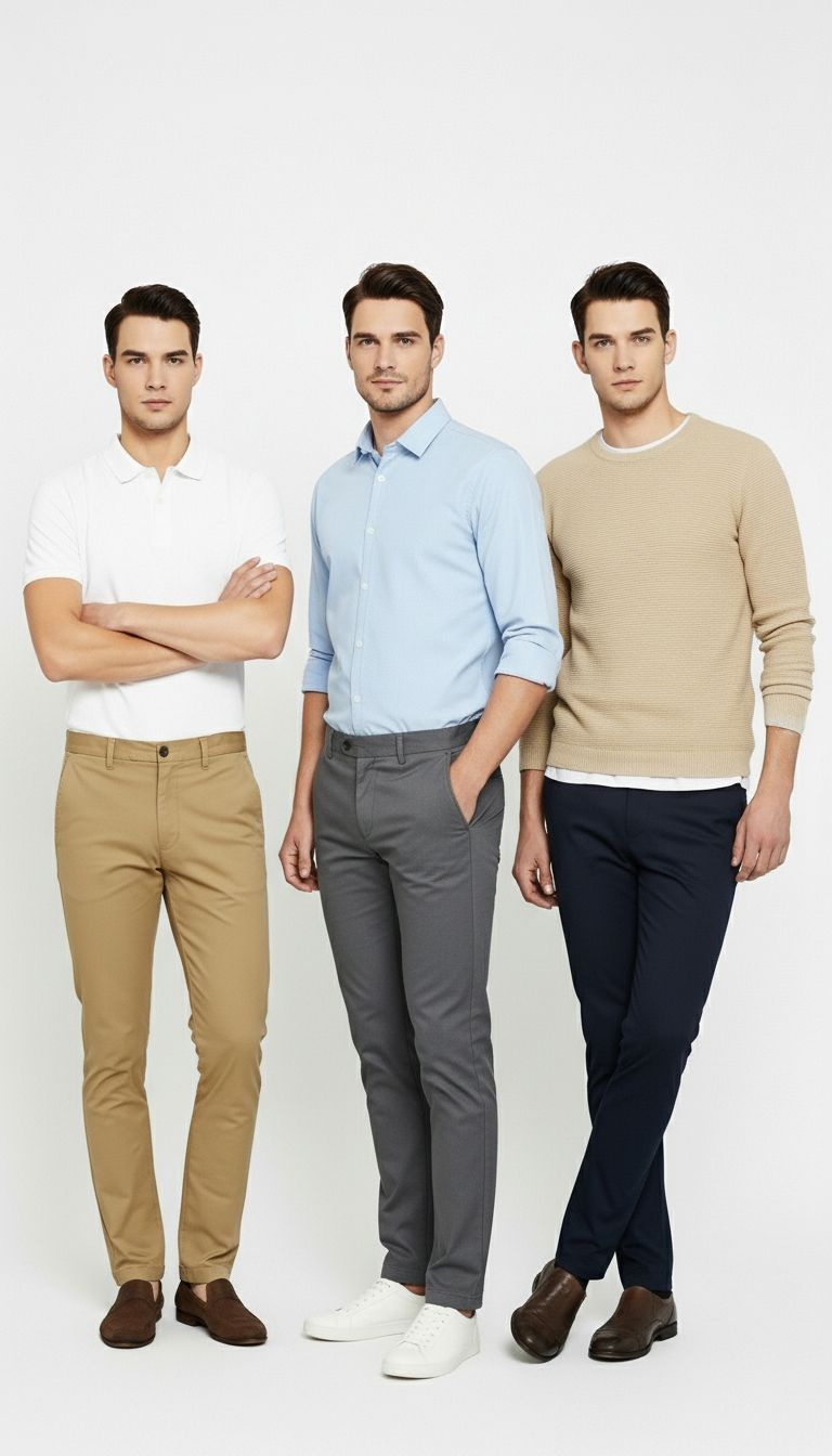 ( Pack Of 3 ) Khaaki , Grey ,Navy