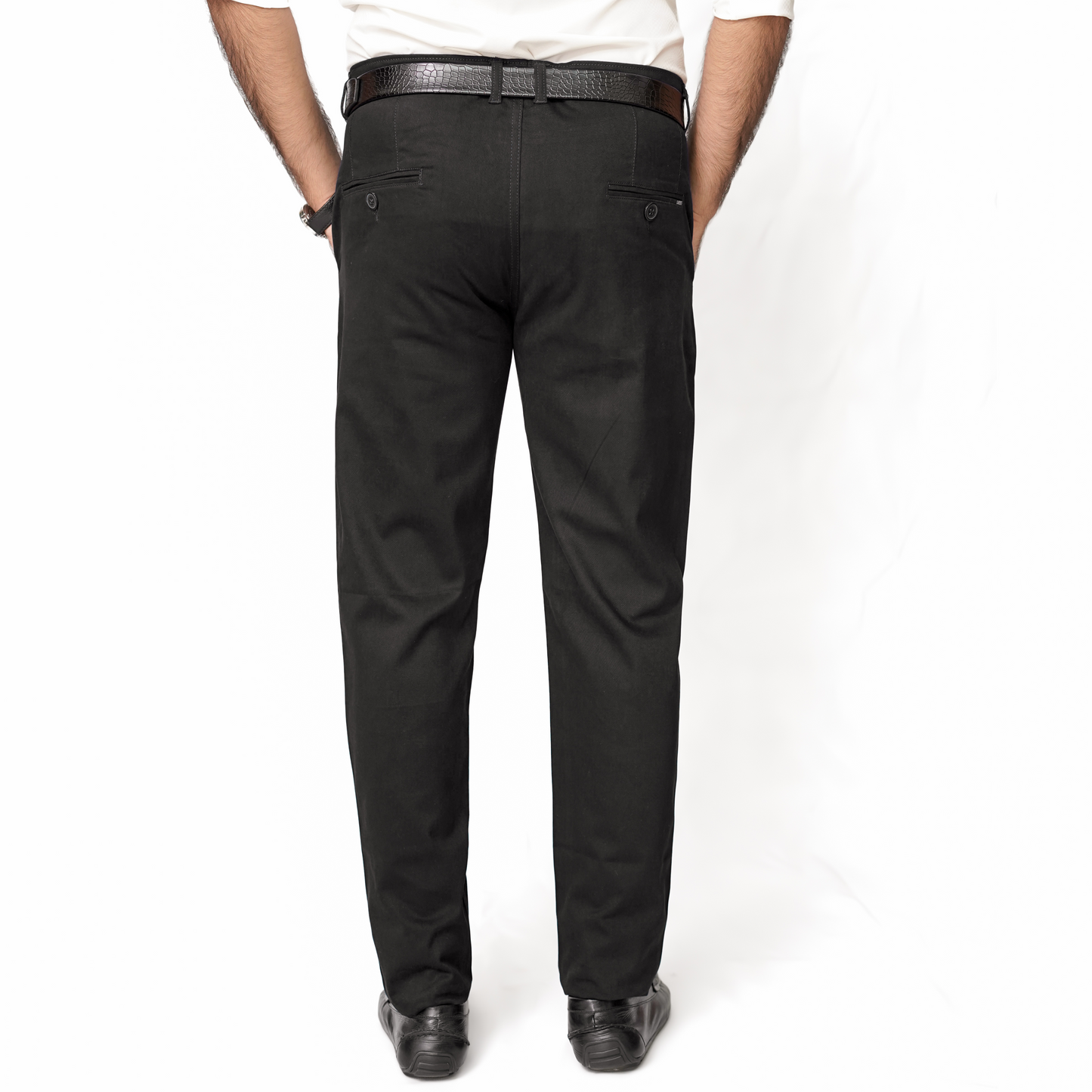 Black Cotton Pant-Smart Fit